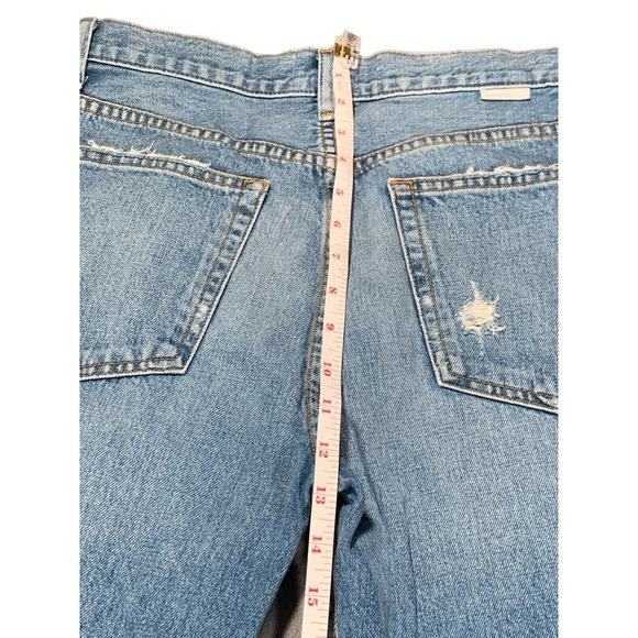 Boyish By Her Women Light Blue Mid Rise Billy Distressed Straight Jeans Size 27 - Picture 6 of 13